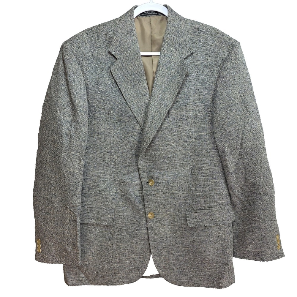 Hunt Valley Gentlemen Silk Mens 42L Blazer Sport Coat Suit Jacket Tweed 2 Button
